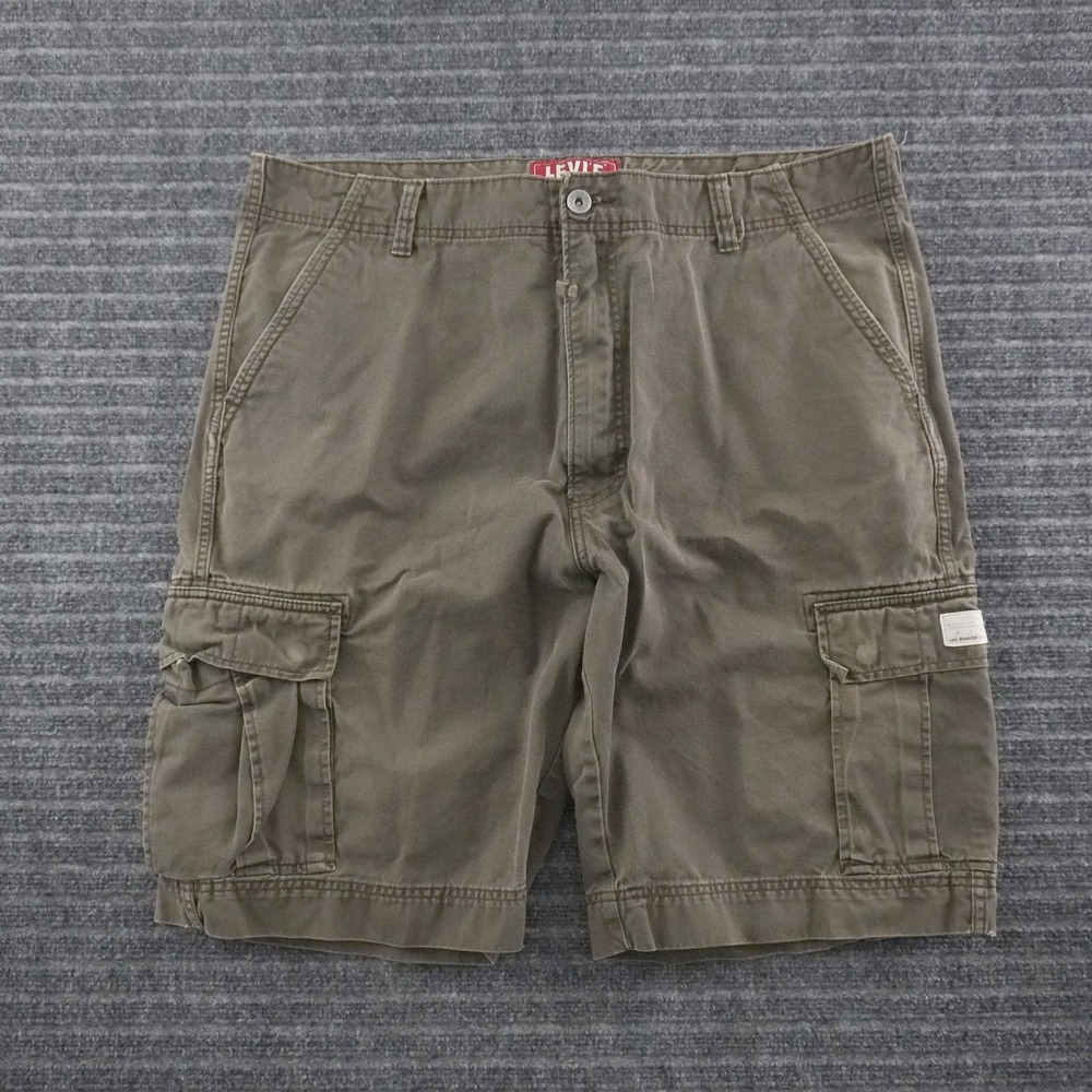 Levi's Cargo Shorts Mens 42 Olive Green Cotton Multi Pocket Utility